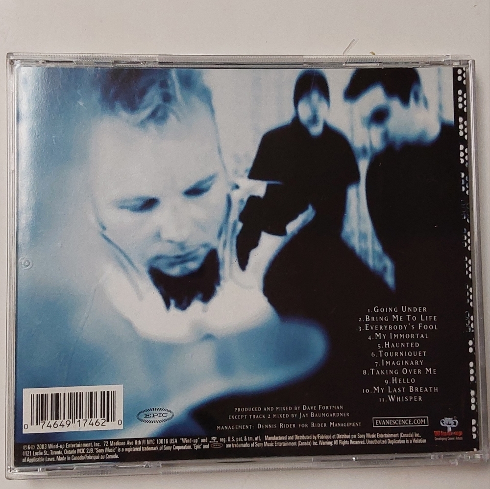 Evanescence "Fallen" CD - Blue & Black Album Cover - Picture 2 of 4